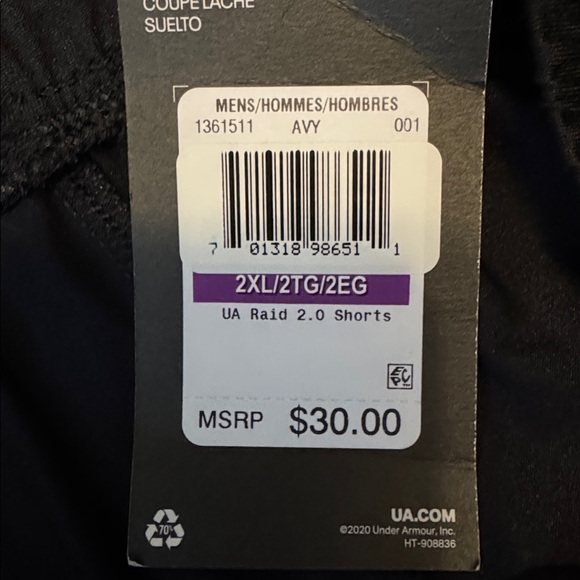Men’s Under Armour Raid 2.0 Athletic Shorts XXL - Picture 4 of 6